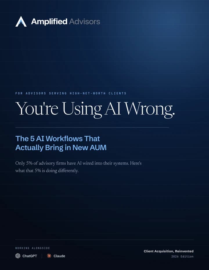 Cover of the guide: You're Using AI Wrong: The 5 AI Workflows That Actually Bring in New AUM